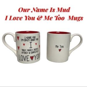 Our Name Is Mud “I Love You” Set of 2 Mugs